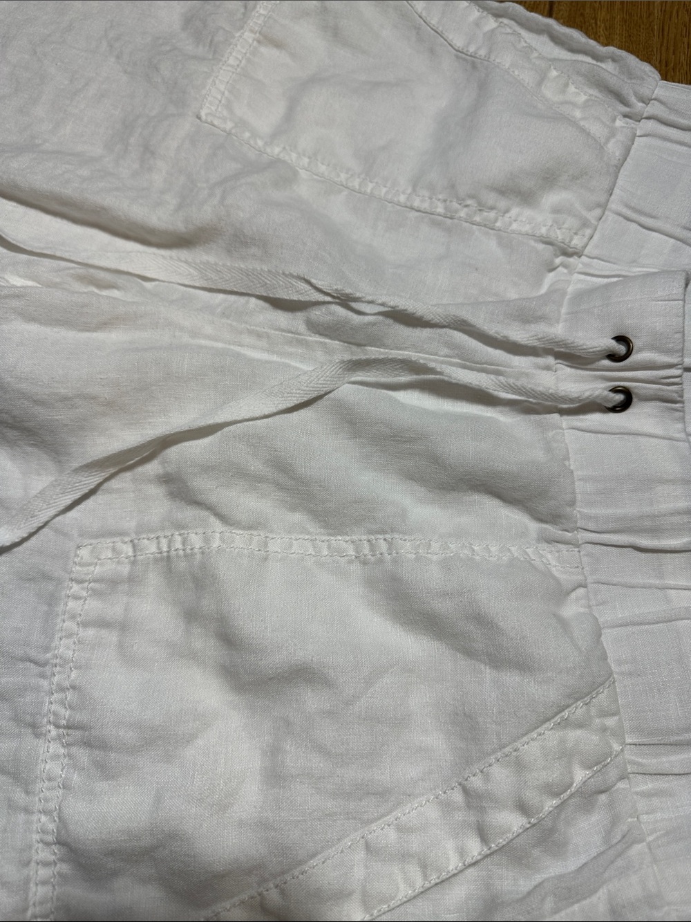 Marrakech 100% Linen White Jogger Pants Size Medium - Picture 3 of 9